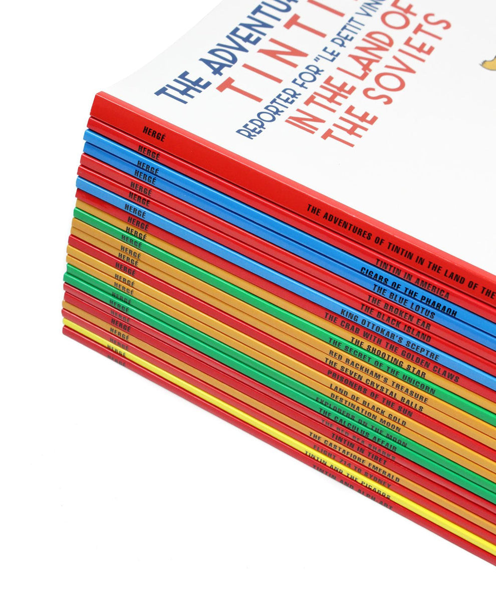 The Adventures of Tintin Box Set – 24 Classic Comic Book Stories by Hergé | Timeless Adventure & Mystery Series with Stunning Illustrations